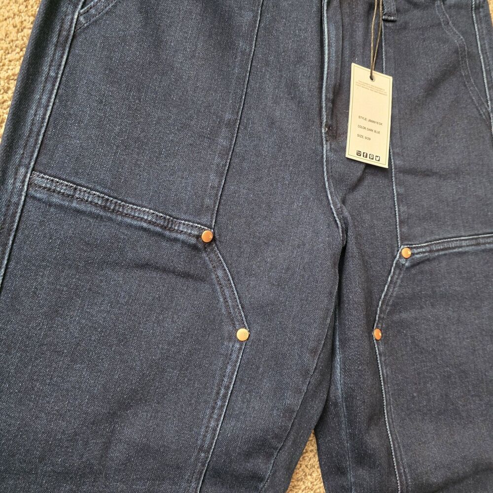 NWT Judy Blue Jeans Size 29 Dark Denim Utility Knee Patch High Rise - Picture 12 of 12